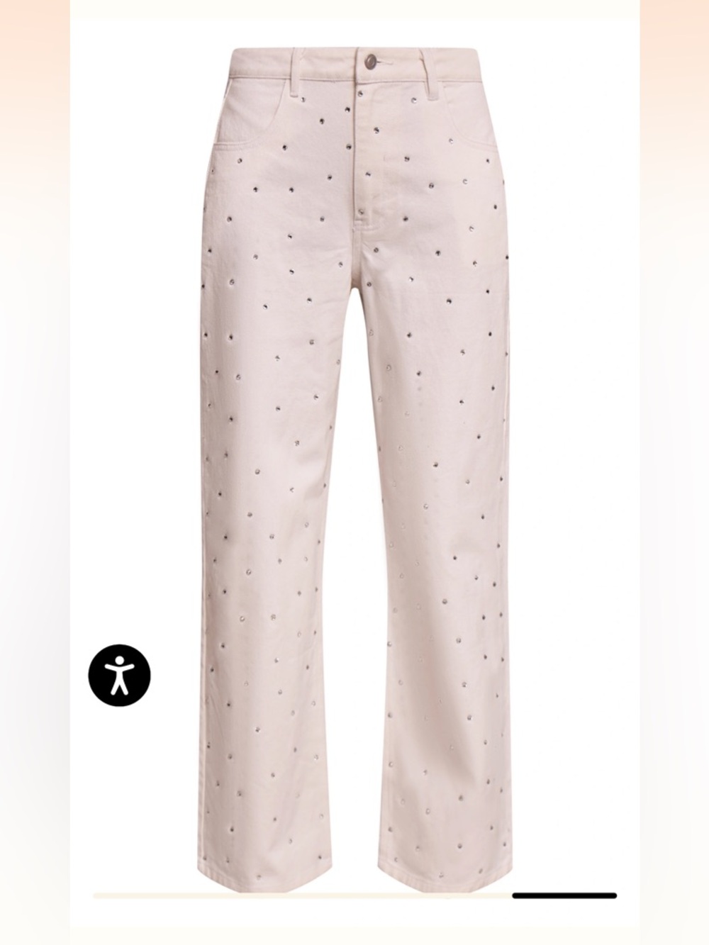 NWT PrettyLittleThing White High Waist Hotfix Straight Leg Denim Jeans - Picture 5 of 8
